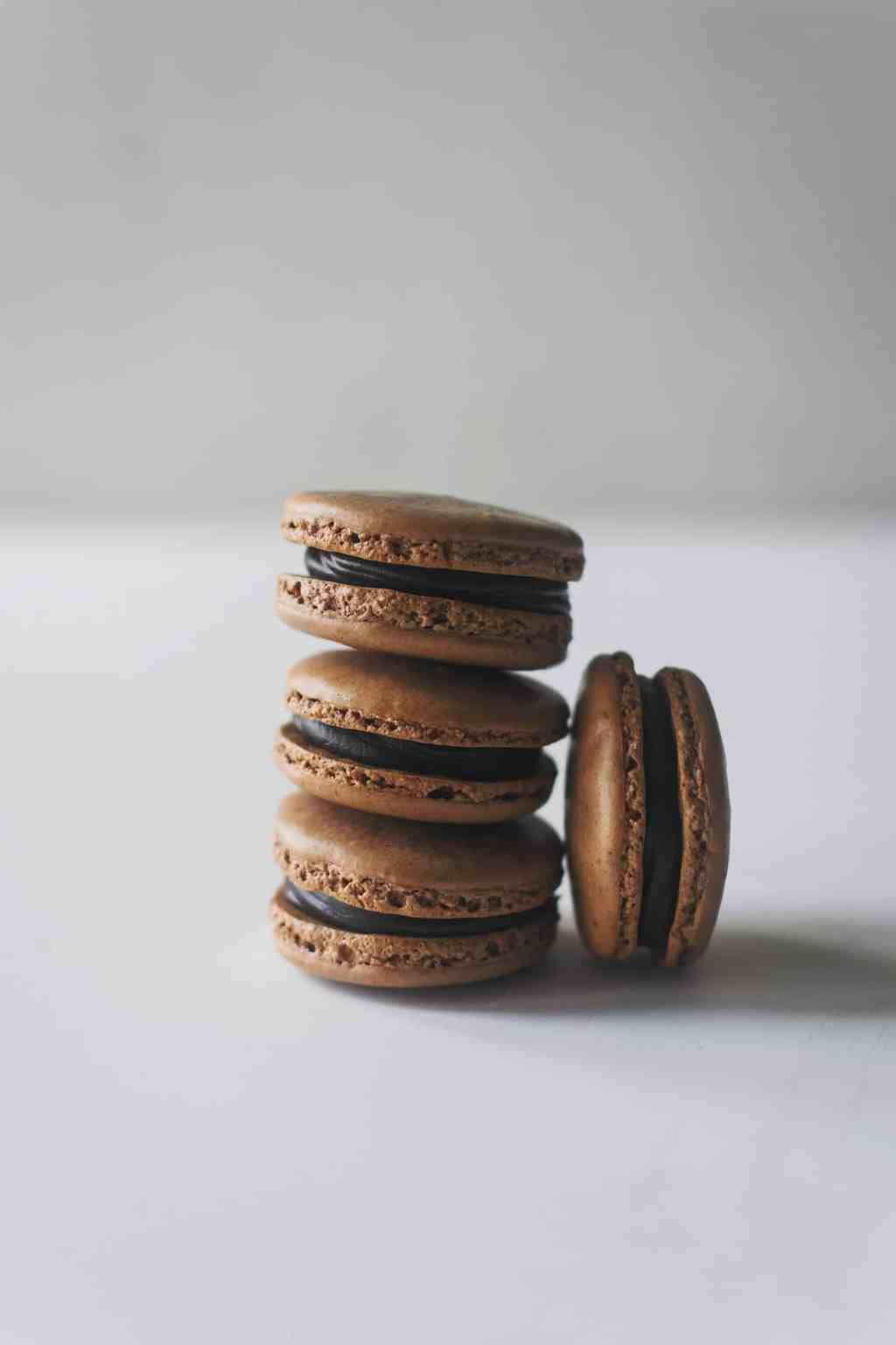 Malted Chocolate Macarons with Dark Chocolate&nbsp;Ganache