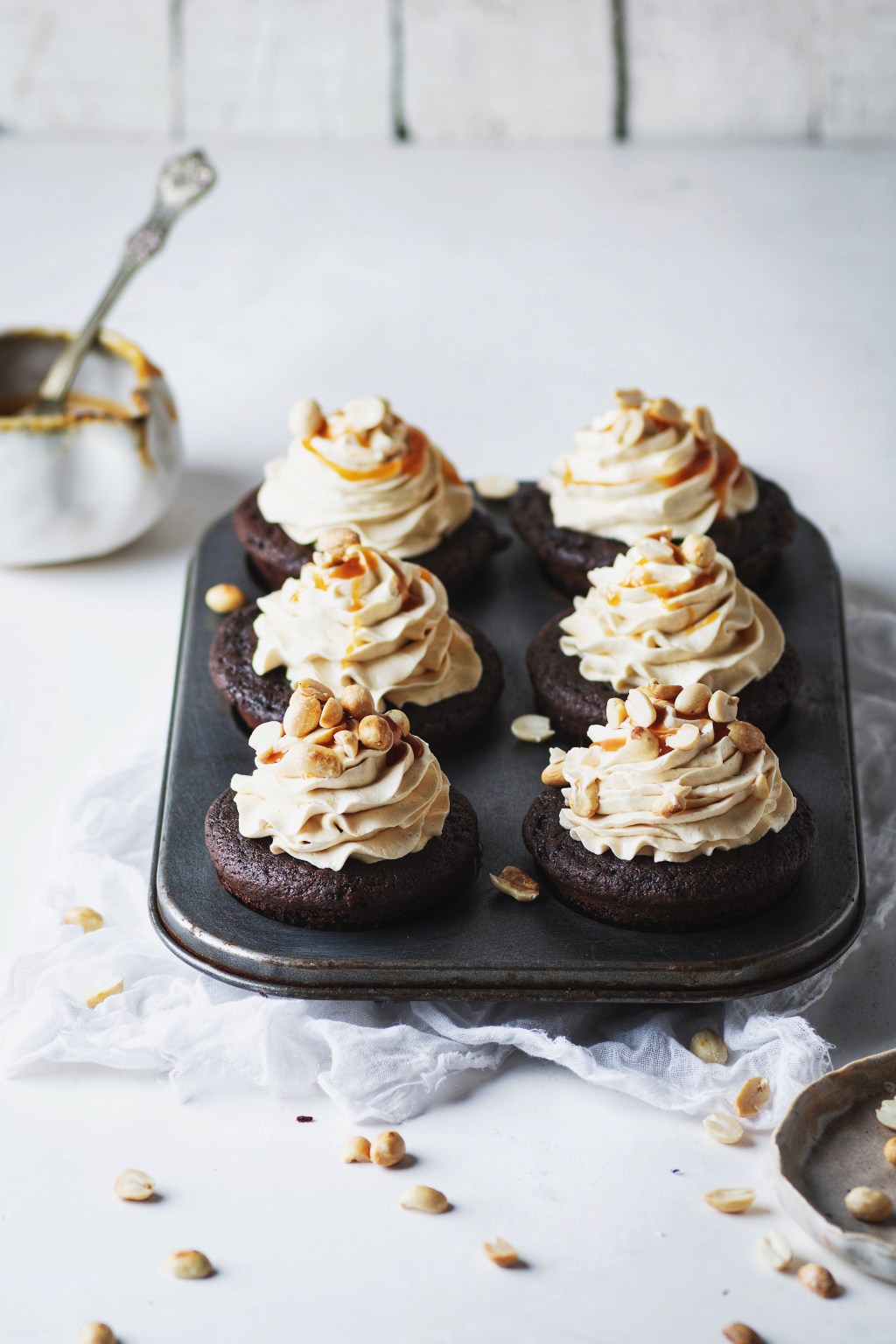 Eggless Chocolate Cupcakes with Peanut Butter&nbsp;frosting