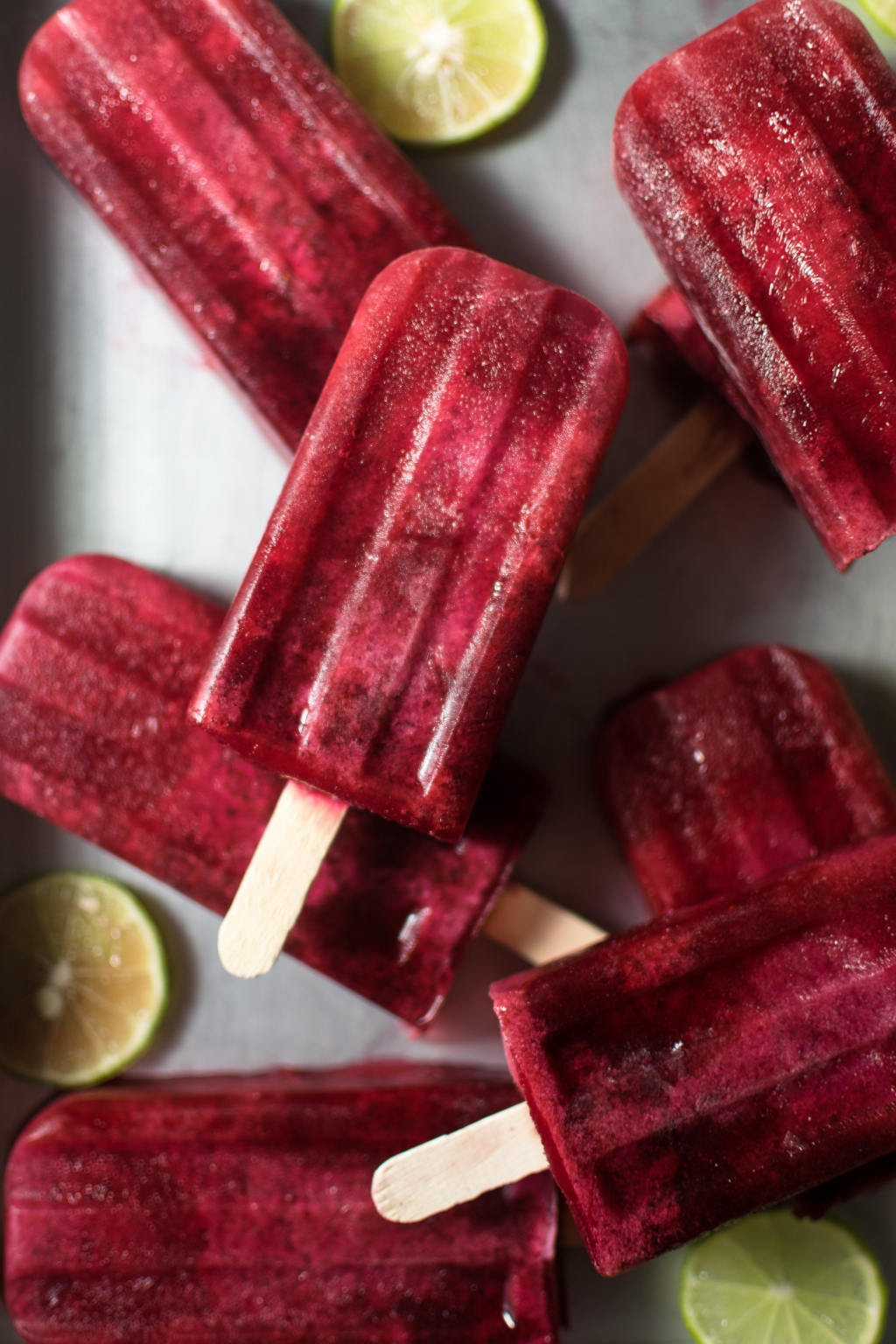 Strawberry and Raspberry Popsicles.