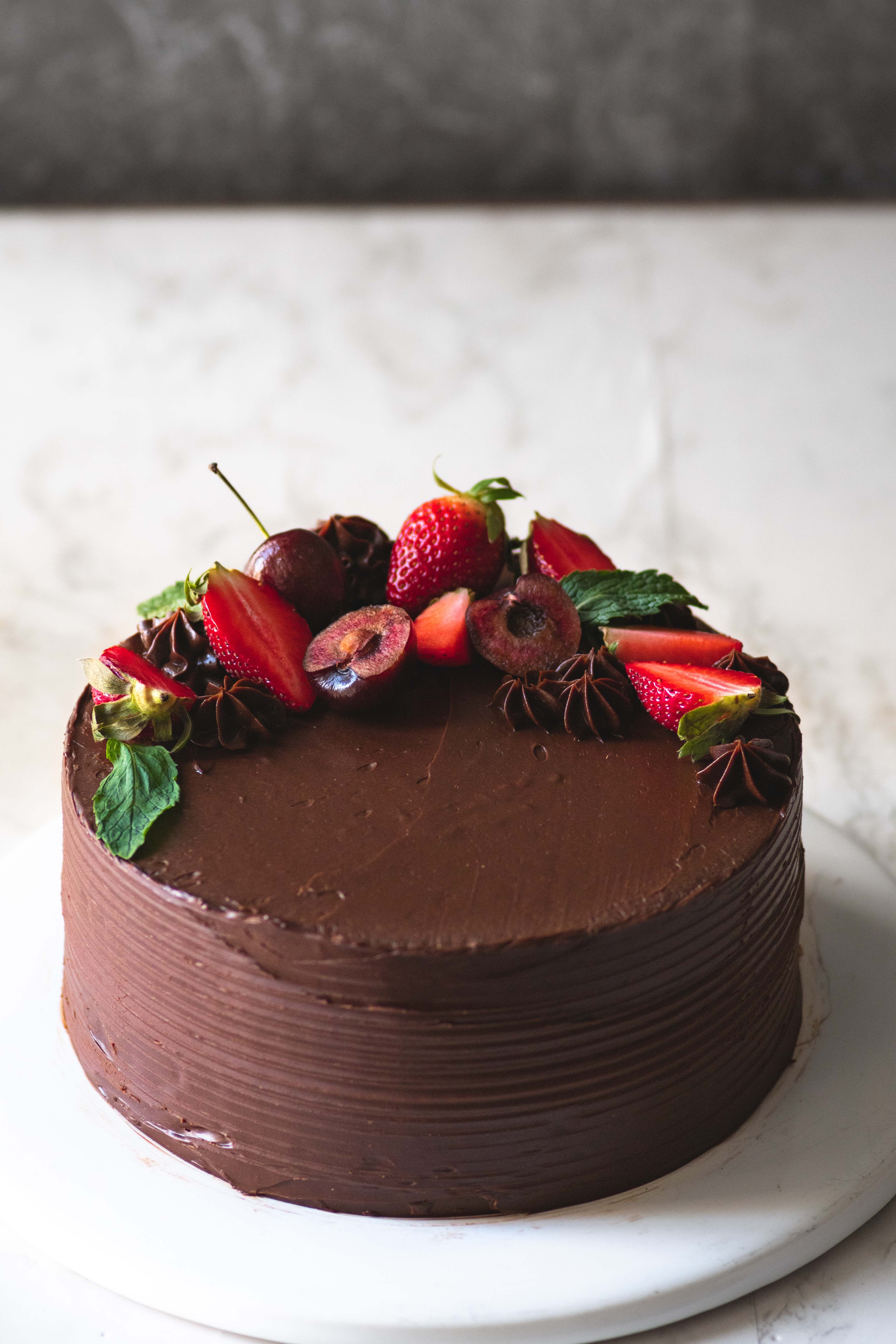 Chocolate and cherry cake