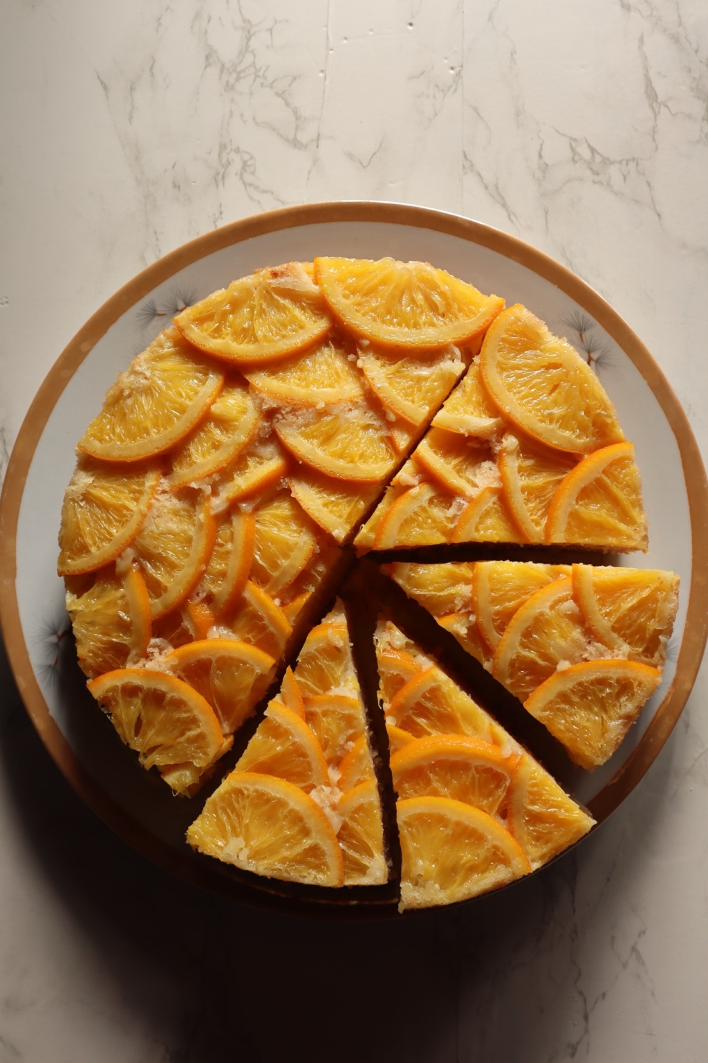 Upside down Orange & Fennel cake (eggless)